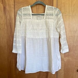 Boho Gauze and Lace Blouse